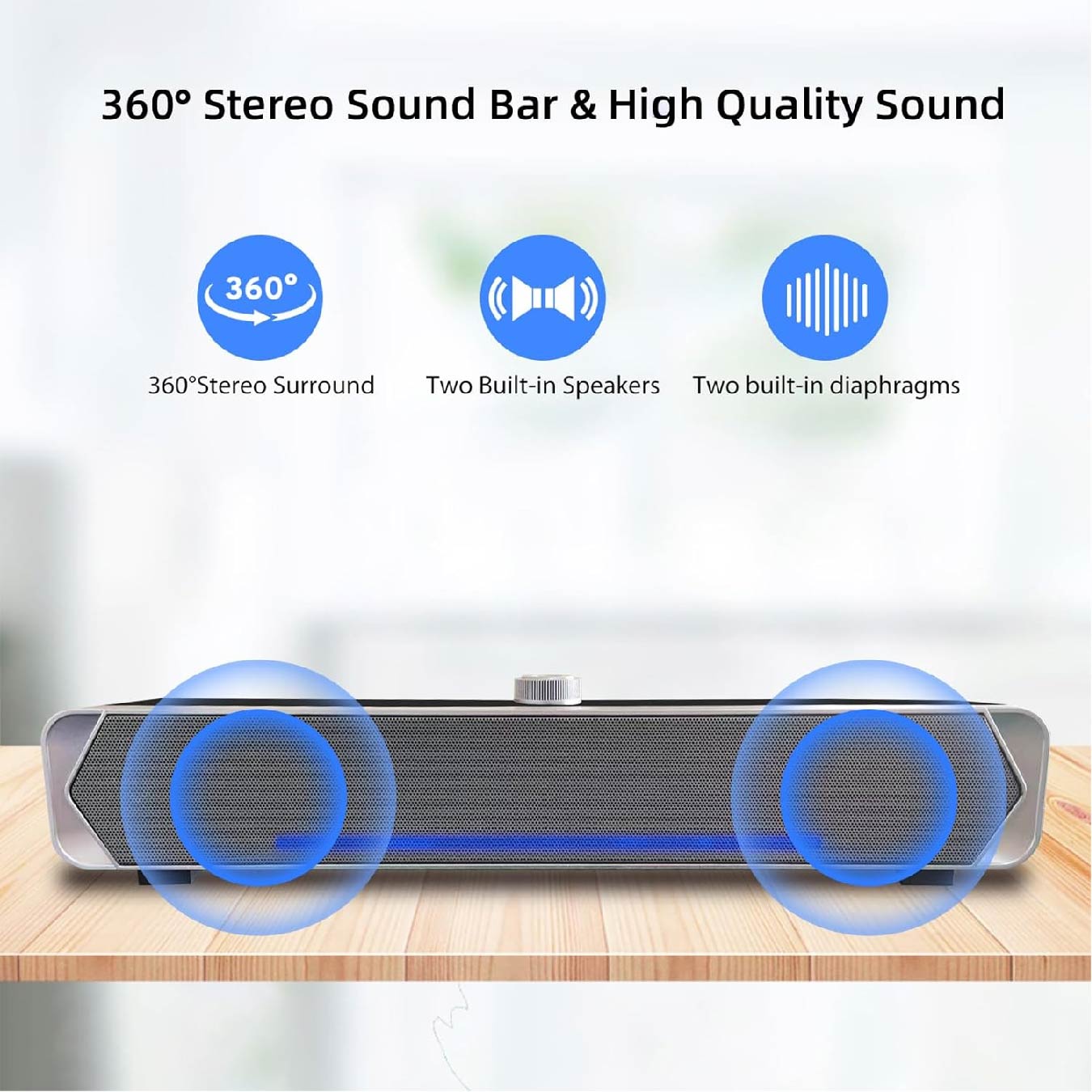 Barra de Sonido Bluetooth 5.3 con Cable y alimentación USB