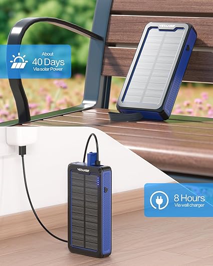 Banco de energía solar, 26800 mAh, USB C