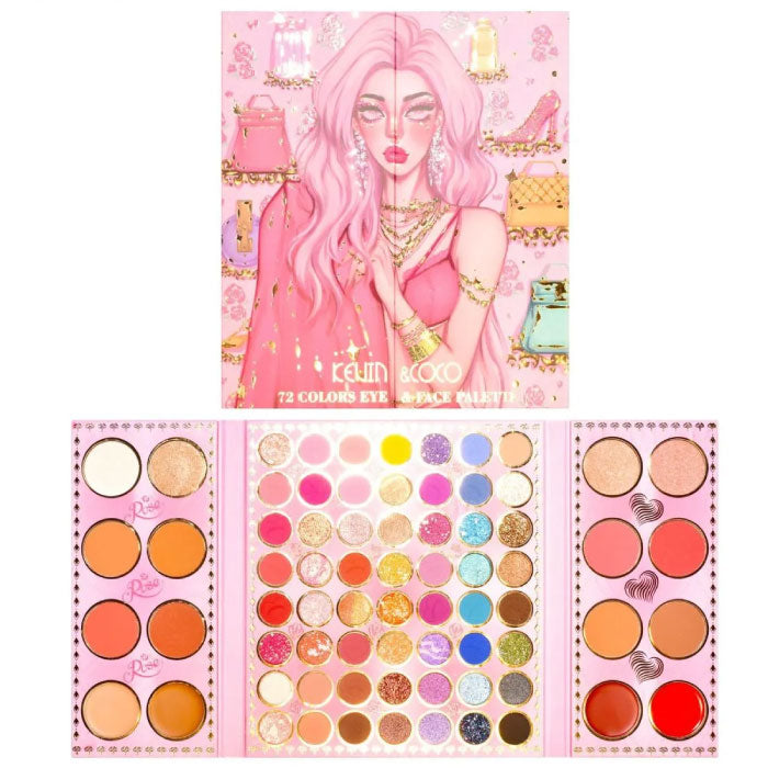 Paleta de sombras con 72 colores